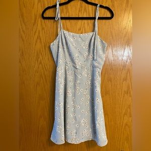 Blue floral tie-strap dress